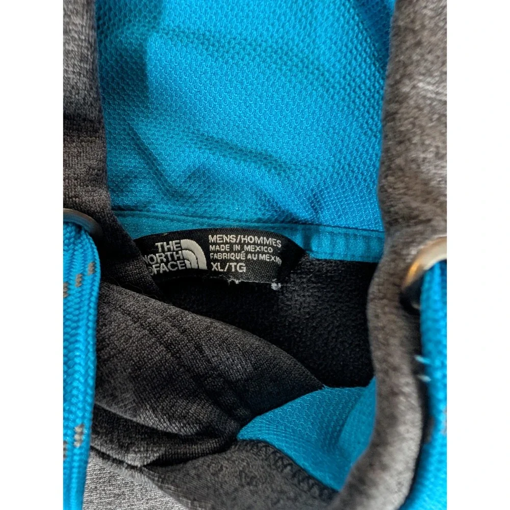 The North Face Mens Hoodie Charcoal Gray Blue Camo Logo Pullover‎ XL 5051